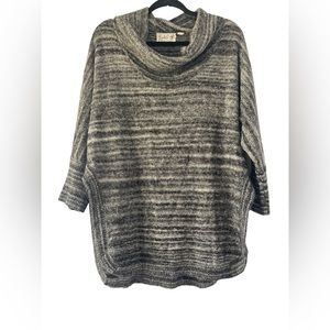 Anthropologie Field Of Flower Space Dye Sweater Womens Small Cowl Neck HiLow Top